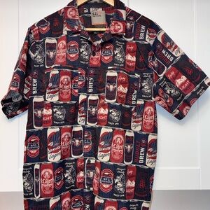5.11 Tactical Red and Navy Beer Can Shirt Size M